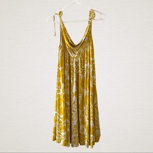 Diane Von Furstenberg | Floral Print Silk Blend Swing Dress in Yellow/White 8